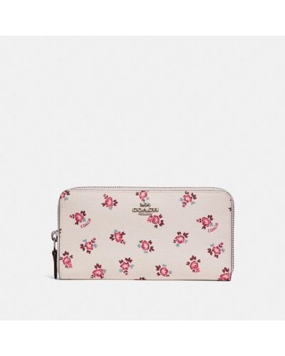 COACH Canvas Accordion Zip Wallet With Floral Bloom Print - Lyst