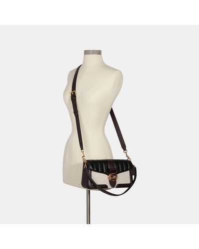 COACH Leather Georgie Shoulder Bag With Colorblock Linear Quilting 