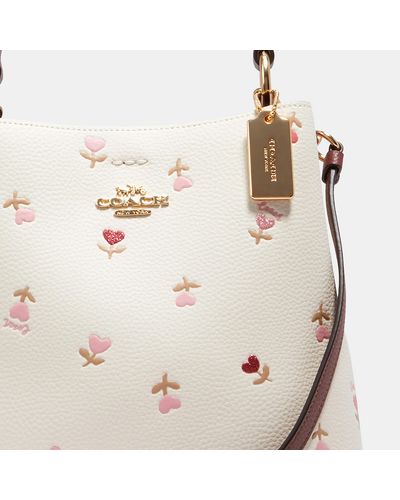 COACH Leather Small Town Bucket Bag With Heart Floral Print | Lyst