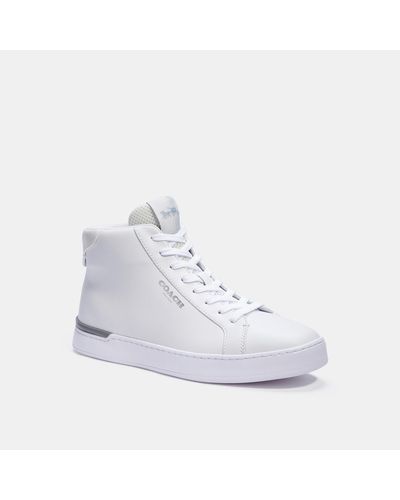 COACH Leather Clip High Top Sneaker in White for Men | Lyst