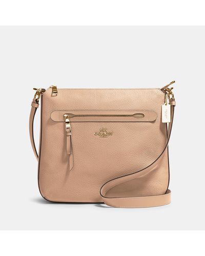 coach mae file crossbody in signature canvas