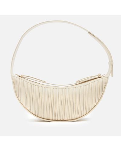 Neous Orion Pleated Leather Cross Body Bag - Natural