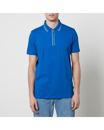 PS by Paul Smith Cotton-Blend Polo Shirt - Blue