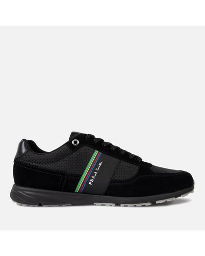 PS by Paul Smith Huey Running Style Suede Trainers - Black