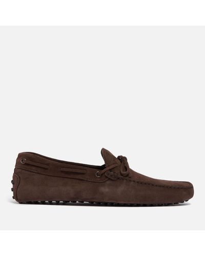 Tod's Gommini Suede Driving Shoes - Brown