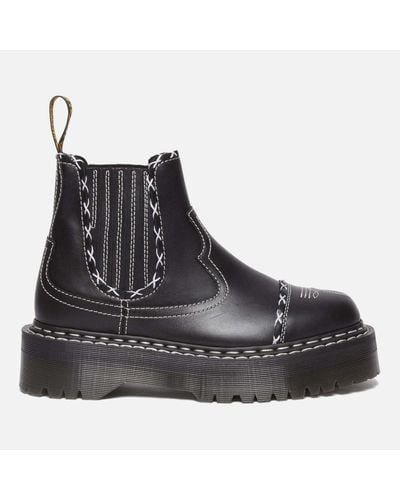 Dr. Martens 2976 Quad Gothic Americana Leather Chelsea Boots - Black