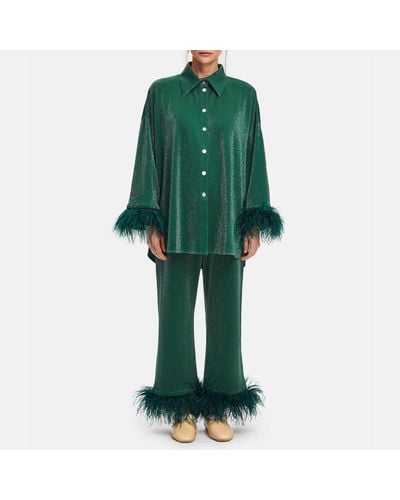 Sleeper Cosmos Lurex Pajama Set - Green