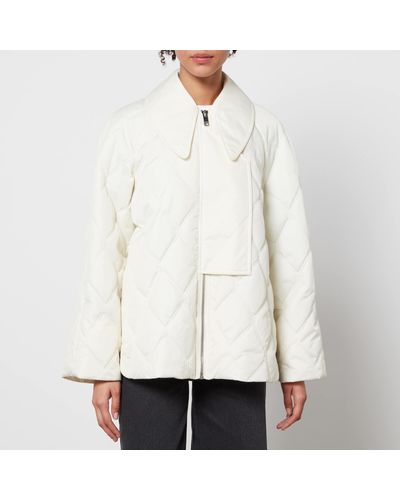 Ganni Quilted Recycled Ripstop Jacket - Natural