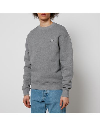 Maison Kitsuné Bold Fox Head Cotton-Jersey Sweatshirt - Gray