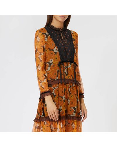 coach rose print dress