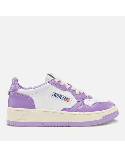 Autry Medalist Leather Court Trainers - Purple