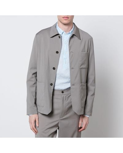 Barena Visal Tropical Wool Overshirt - Gray