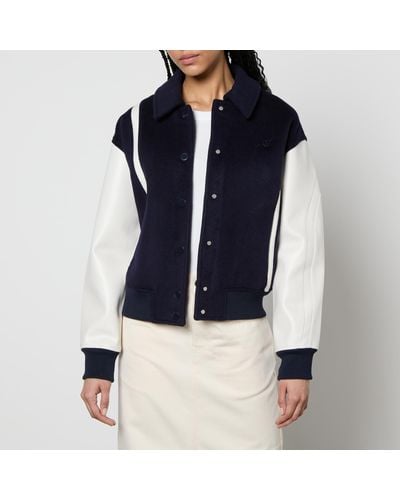Axel Arigato Bay Wool And Shell Varsity Jacket - Blue