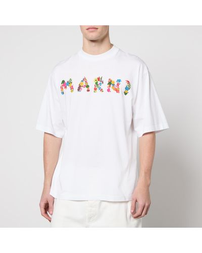 Marni Logo-Print Cotton-Jersey T-Shirt - White