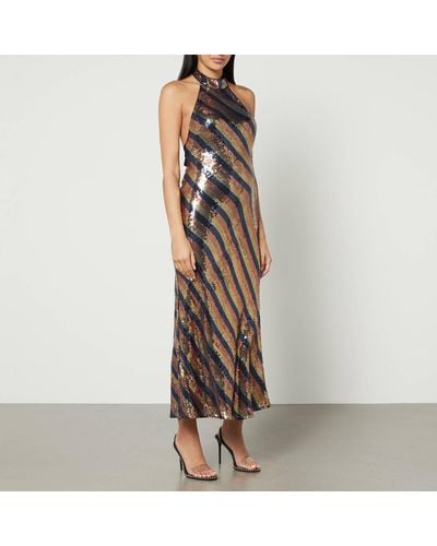 RIXO London Pearl 2 Sequined Dress - Brown
