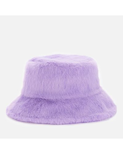 Stand Studio Wera Faux Fur Bucket Hat - Purple