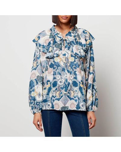 See By Chloé See By Chloe Lovers Print Blouse - Blue