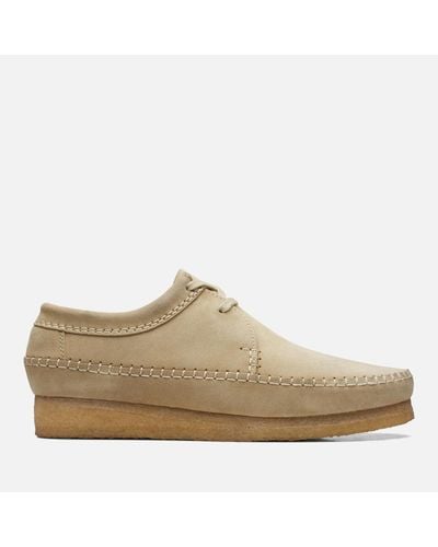 Clarks Suede Weaver Shoes - Natural