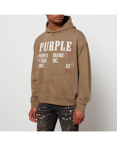 Purple Brand Painted Monument Hoodie - Brown