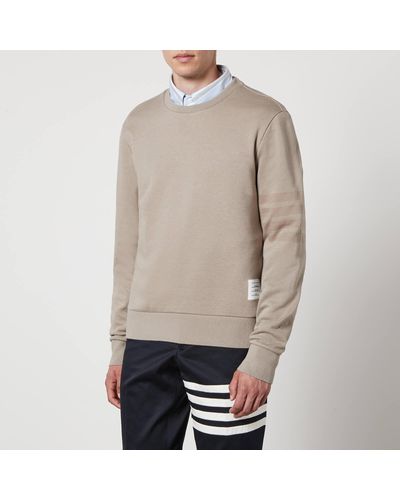 Thom Browne Tonal 4 Bar Loopback Cotton-Jersey Sweatshirt - Grey