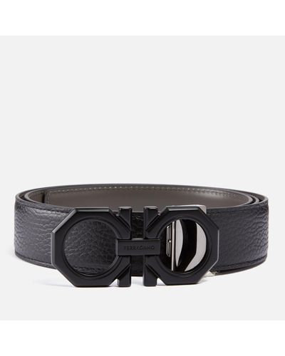 Ferragamo Reversible Gancini Leather Belt - Black