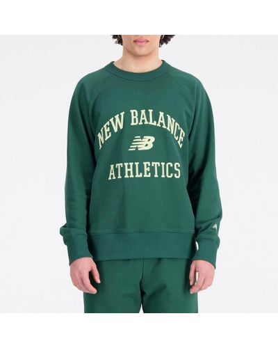 New Balance Athletics Varsity Cotton-Fleece Sweatshirt - Green