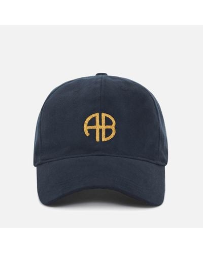 Anine Bing Jeremy Logo Cotton-twill Baseball Cap - Blue
