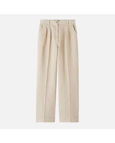 A.P.C. Cotton And Linen-Blend Corduroy Trousers - Natural