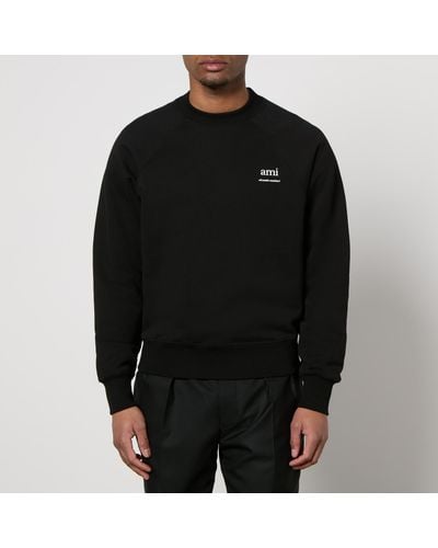 Ami Paris Script Cotton-Blend Jersey Sweatshirt - Black