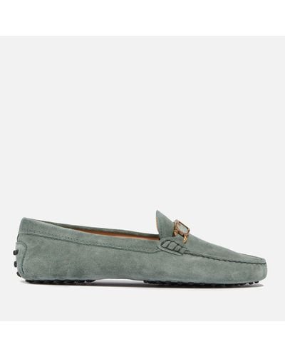 Tod's Gommini Suede Driving Shoes - Green