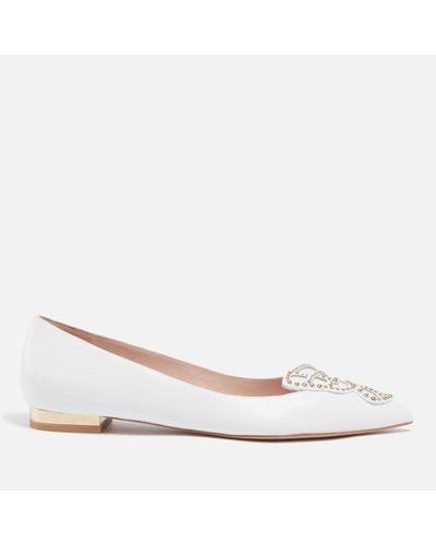 Sophia Webster Bufferfly Leather Ballet Flats - White