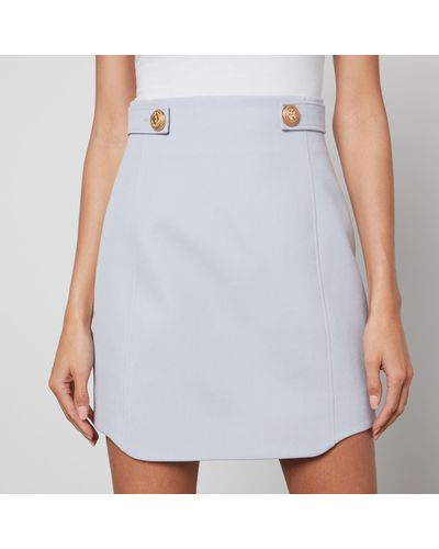 Balmain Wool Mini Skirt - White
