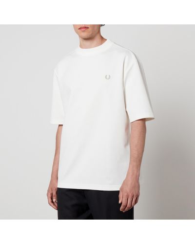 Fred Perry Logo-Embroidered Jersey T-Shirt - White