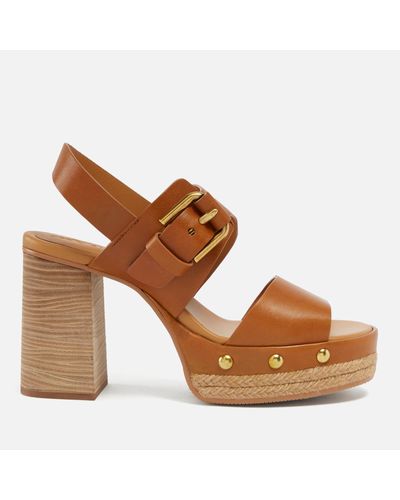See By Chloé Joline Leather Platform Sandals - Brown