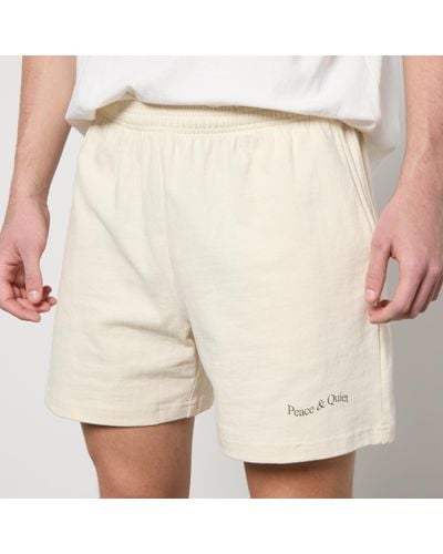 Museum of Peace & Quiet Cotton-Jersey Wordmark Shorts - Natural