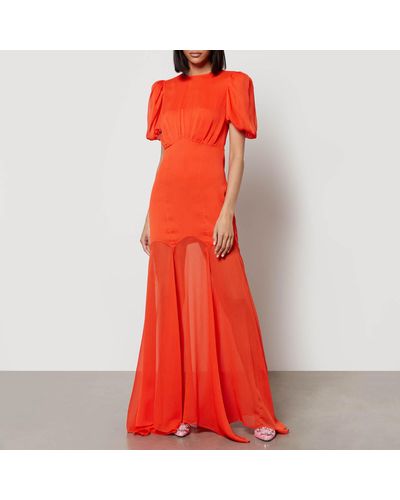 De La Vali Agua Chiffon Maxi Dress - Orange