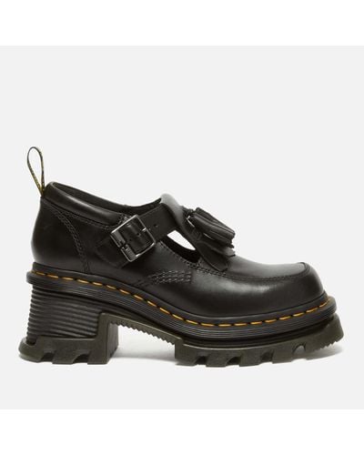 Dr. Martens Corran Leather Heeled Mary-Jane Shoes - Black