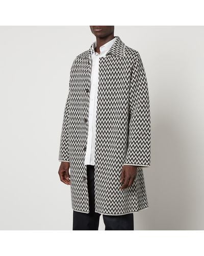 Lanvin Curb Chevron Wool-blend Coat - Gray