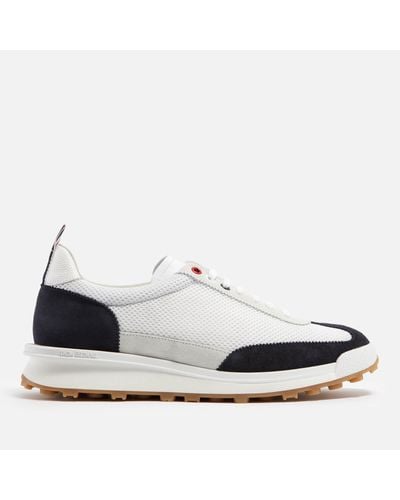 Thom Browne Suede And Mesh Sneakers - White