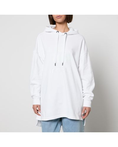 Isabel Marant Shanon Logo-Flocked Cotton-Jersey Hoodie - White