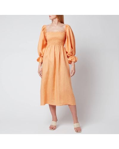 Sleeper Atlanta Linen Dress - Orange
