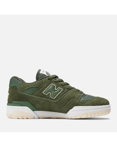 New Balance 550 Suede And Mesh Trainers - Green