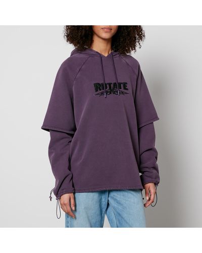 ROTATE SUNDAY Logo Cotton-Jersey Hoodie - Purple