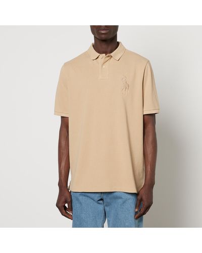 Polo Ralph Lauren Logo Embroidered Cotton Polo Shirt - Natural