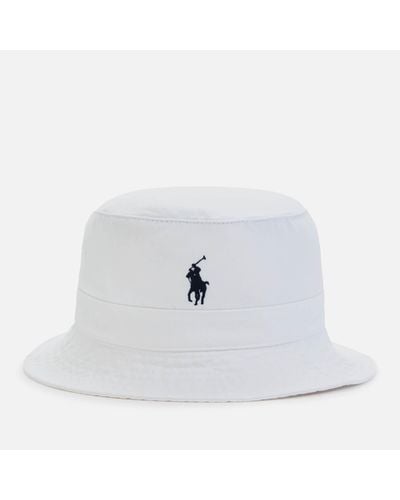 Polo Ralph Lauren Logo-embroidered Cotton Bucket Hat - White