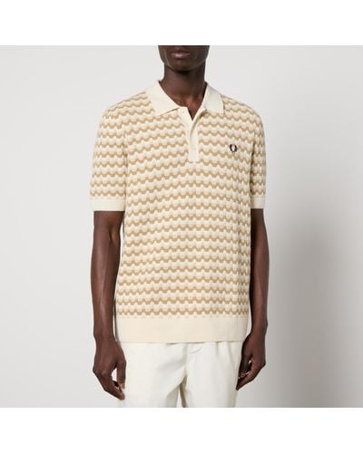 Fred Perry Intarsia-Striped Cotton-Terry Shirt - Natural