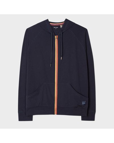 Paul Smith Lounge Cotton Zip-up Hoodie - Blue