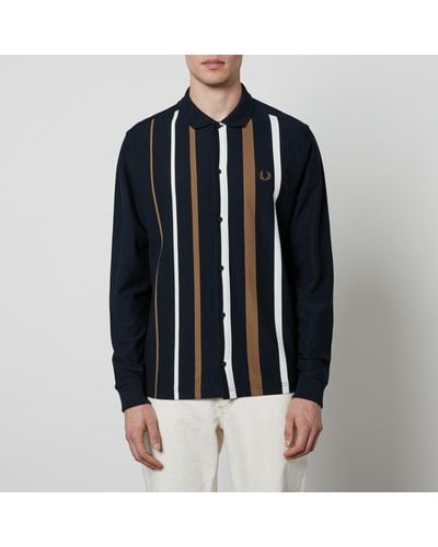 Fred Perry Striped Cotton Shirt - Black