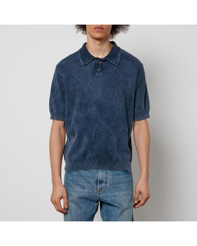Corridor NYC Crocheted Cotton Polo Shirt - Blue