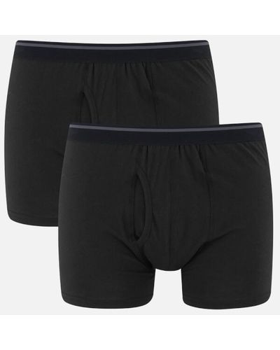 Wolsey Men's Twin Pack Keyhole Boxer Shorts - Black